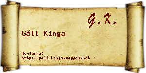 Gáli Kinga névjegykártya